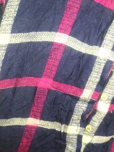 A Long Straight Front Button Kurti | Shrug Type