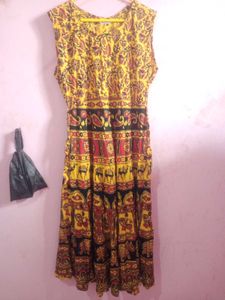 Vibrant Yellow Ethnic Maxi Dress