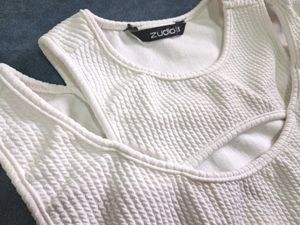 White Cutout Tank Top