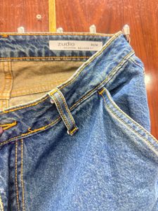 Blue Denim Wide Leg Pants