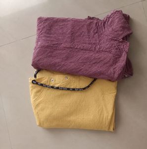 stylish woman’s mauve pink button shirt and yellow