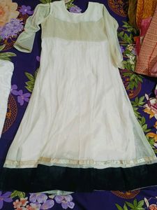 White Party Wear Suit &amp; Purple Set Free