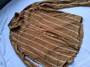 MUSTARD LINED SHIRT