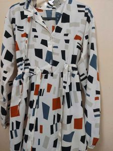white printed dress