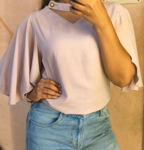 Stylish Lavender V-Neck Top