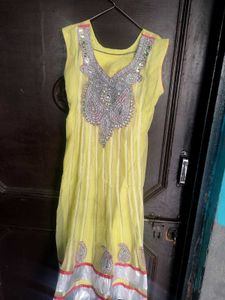 Elegant Yellow Anarkali Suit
