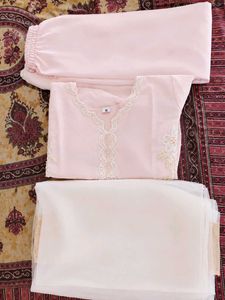 Pink Embroidered Kurta Set with Pa