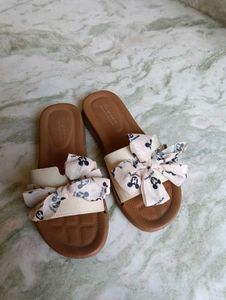 Cute Mickey Mouse Bow Slide Sandals