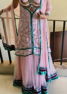 Pink Embellished Kurta Set