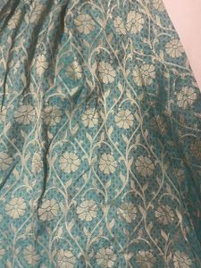 gorgeous teal brocade lehenga