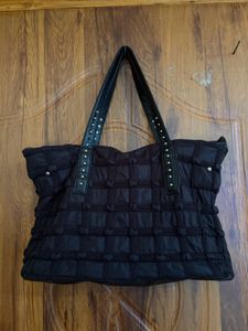 Stylish Y2K Black Grunge Quilted Tote Bag