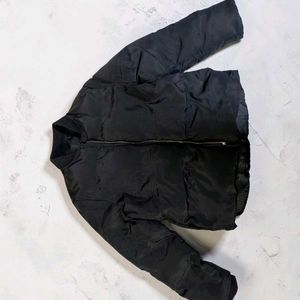 Black Puffer Bomber Jacket