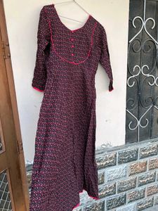 Elegant Floral Print Kurta Dress