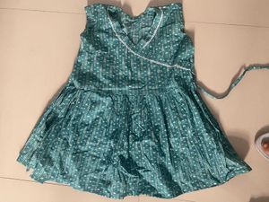 Beautiful Teal short Kurti with White Print