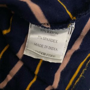 Annabelle Navy Textured Round Neck regular fit