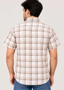 Men's Casual Plaid Short-Sleeve Shirt