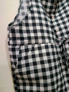Black &amp; White Gingham Jumpsuit with pockets