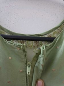 Elegant Sage Green Layered Gown