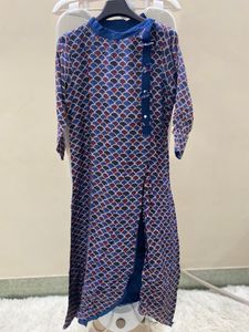 Blue Geometric Print Kurta