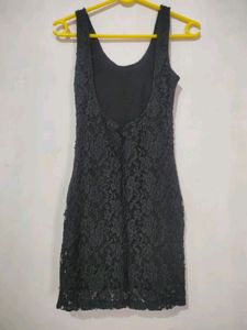 Women Olive Black Solid Fit And Flare Dress