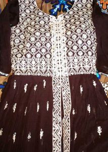 Embroidered Anarkali Kurta Set with Dupatta