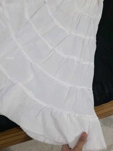 Boho Tiered Maxi Skirt - White