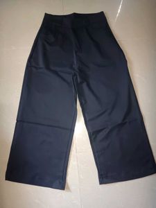 Stylish Wide-Leg Navy Pants