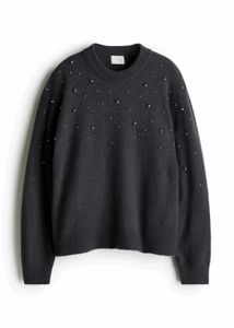 H&amp;M Pearl Embellished Grey Sweater 🫧