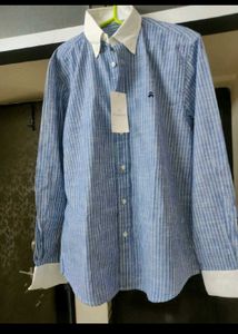 NEW BROOKS BROTHERS CONTRAST COLLOR LINEN Shirt