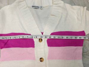 Striped V-Neck Cardigan