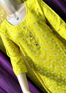 Vibrant Yellow Printed Kurta beautiful look