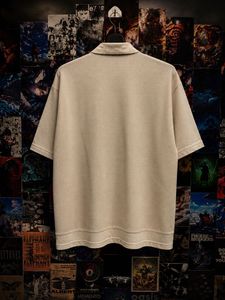 Men's Beige Henley Shirt
