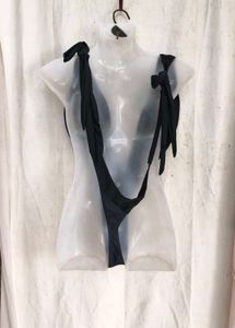 1289. Bold Black Monokini Swimsuit