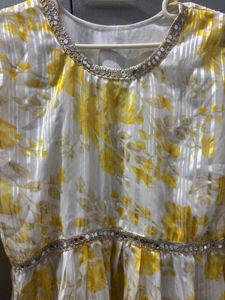 Elegant Yellow Floral sharara set