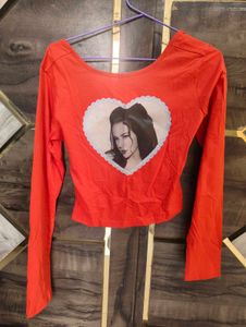 lana del rey red backless crop top