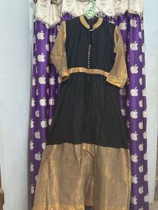Elegant Black &amp; Gold Ethnic Gown