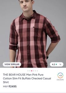The BEAR House- Men’s Pink Buffalo Checked Casual
