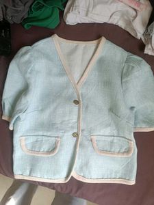 Light Blue Cropped Blazer