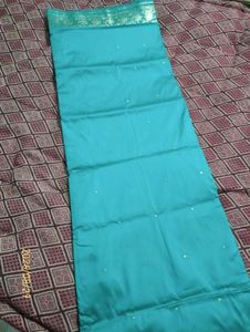 turquoise blue Banarasi silk saree