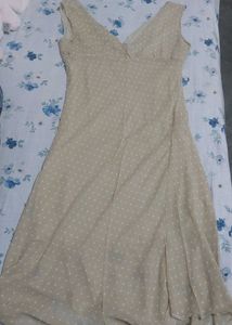 deep neck Chic Polka Dot Midi Dress