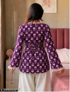 Purple Printed Kurta