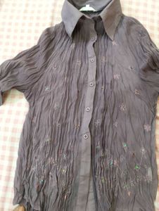 Embellished Crinkle Shirt