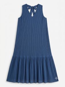 Chic Blue Sleeveless V-Neck Dress