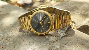 Sonata Gold-Tone Analog Watch