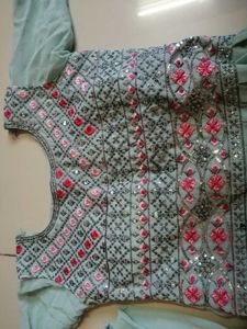 Pristine Hand-Embroidered Anarkali Suit Set ( kurt