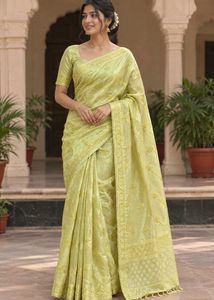 Beautiful Yellow Embroidered saree