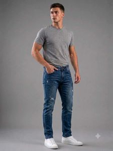 Men's Distressed Slim Fit Jeans