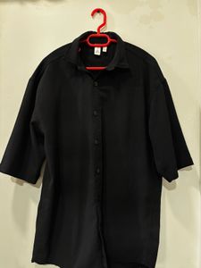 Black Oversized Short Sleeve Shirt