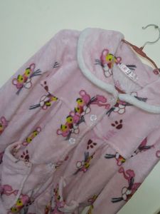 Pink fur soft night suit set🌷🍥