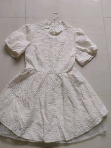 cheongsam white puff sleeve dress
